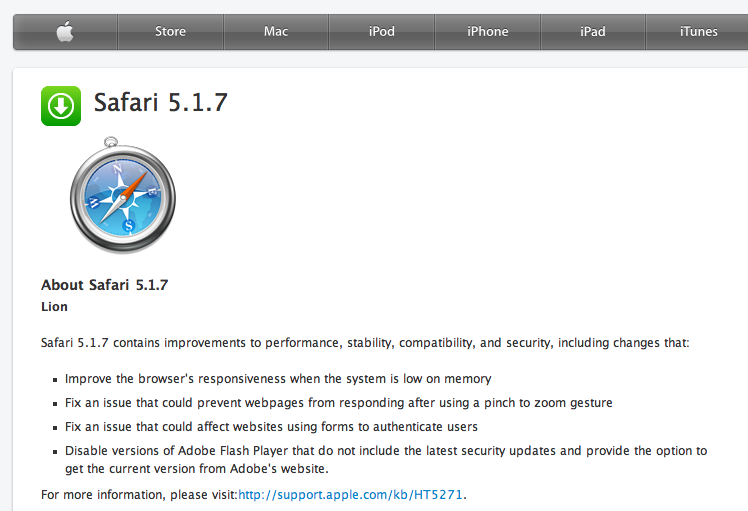 safari 5.1.7 download for mac os x lion